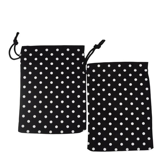 2 Yosi Samra Polka Dot Drawstring Pouch - Picture 2 of 4